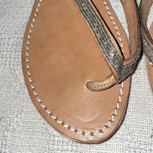 Laidback London Women’s Casual Thongs Size 42 U.S. 11 M Brown Leather Beach - Picture 8 of 12